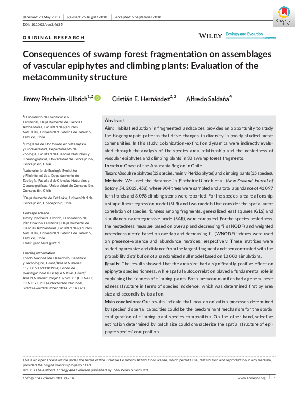 (PDF) Consequences of swamp forest fragmentation on assemblages of ...