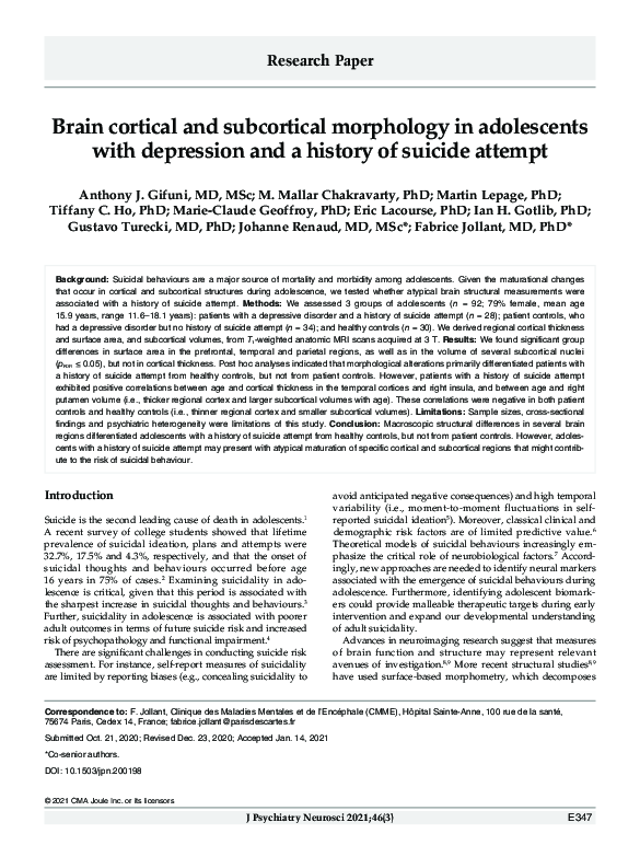 (PDF) Brain cortical and subcortical morphology in adolescents with ...