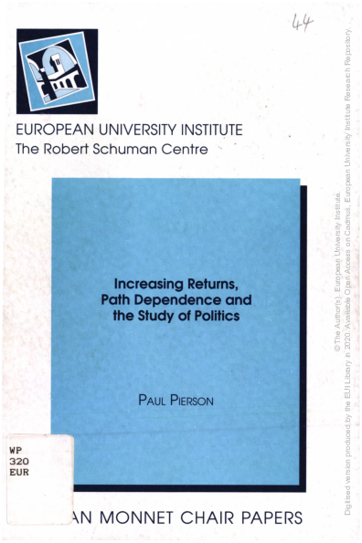 (PDF) Increasing Returns, Path Dependence, and the Study of Politics