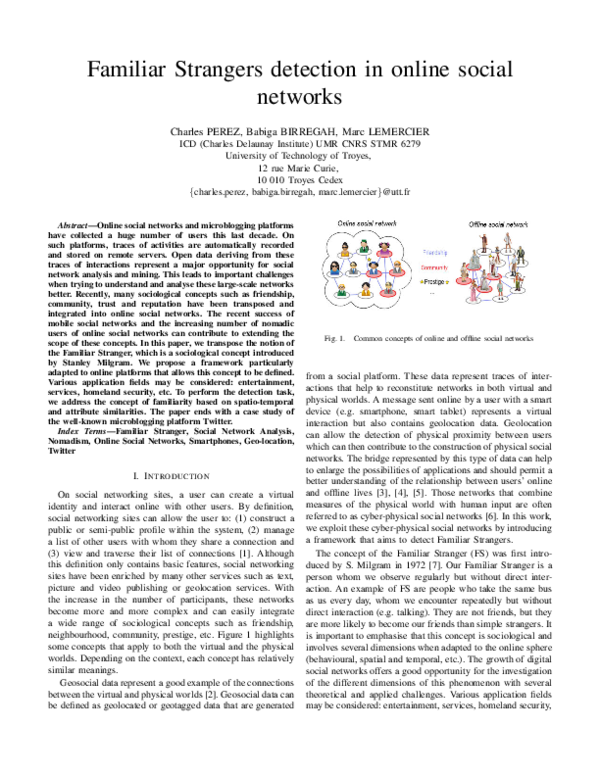 (PDF) Familiar strangers detection in online social networks