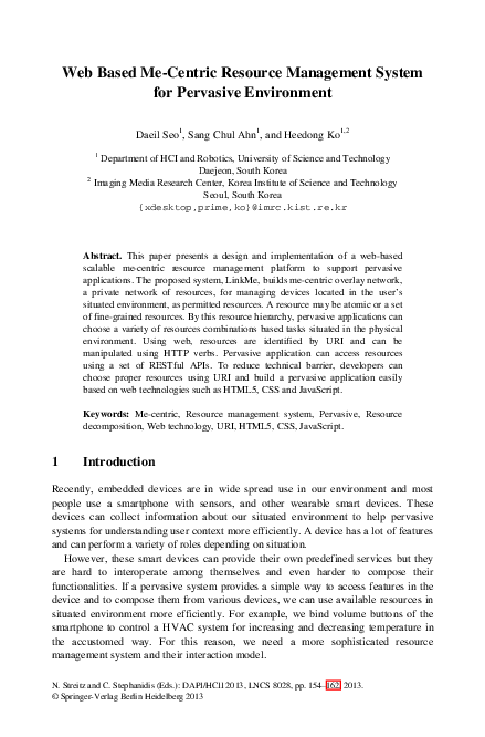 (PDF) Web Based Me-Centric Resource Management System for Pervasive ...