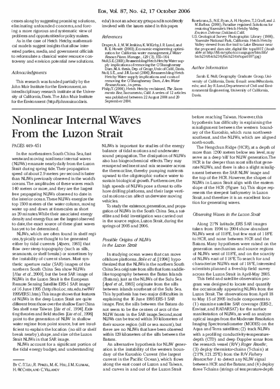 (PDF) Nonlinear internal waves from the Luzon Strait