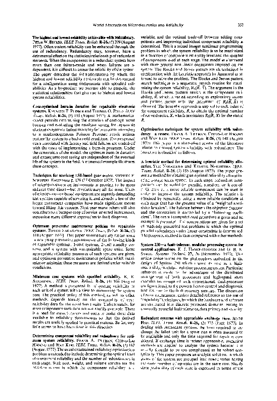 (PDF) Optimization Techniques for System Reliability with RedundancyߞA ...