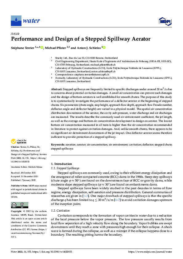 (PDF) Performance and Design of a Stepped Spillway Aerator