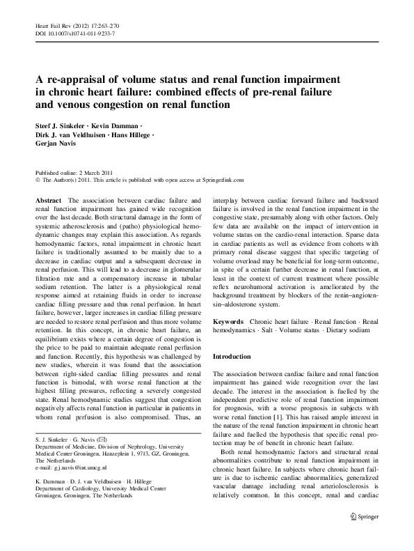 (PDF) A re-appraisal of volume status and renal function impairment in ...