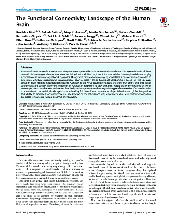 (PDF) The Functional Connectivity Landscape of the Human Brain