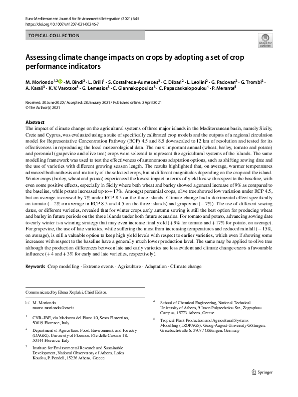 (PDF) Assessing climate change impacts on crops by adopting a set of ...