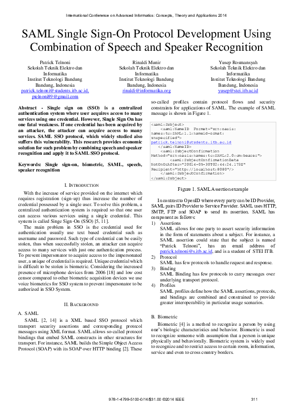 (PDF) SAML single sign-on protocol development using combination of ...