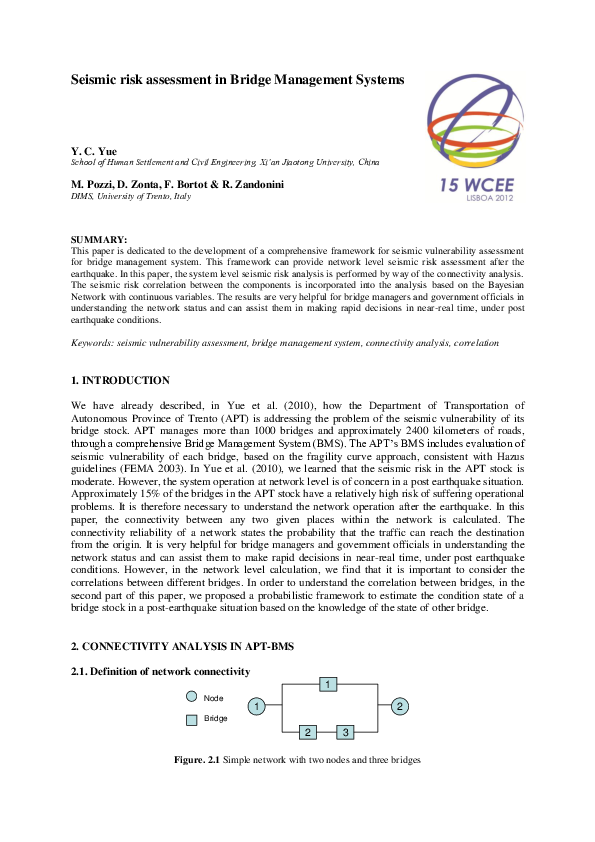 (PDF) Seismic risk assessment in Bridge Management Systems