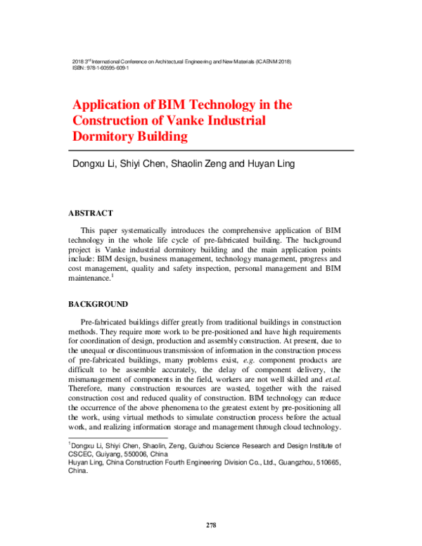 (PDF) Application of BIM Technology in the Construction of Vanke ...
