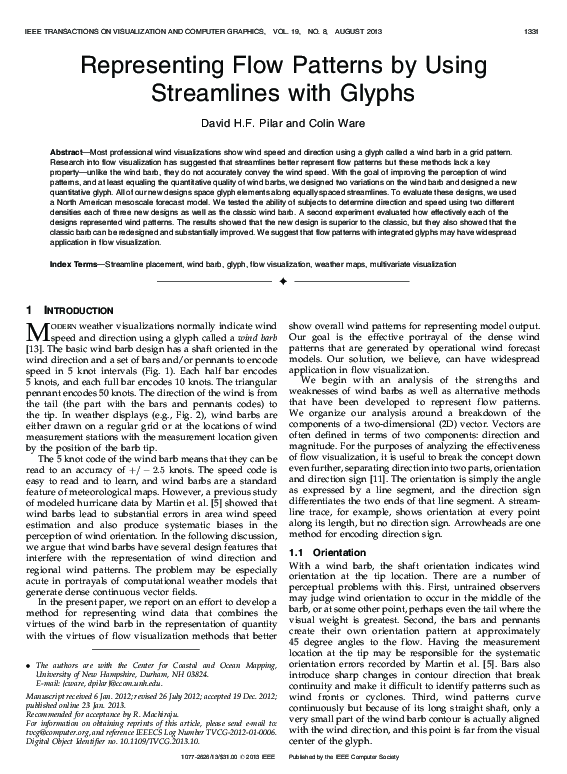 (PDF) Representing Flow Patterns by Using Streamlines with Glyphs