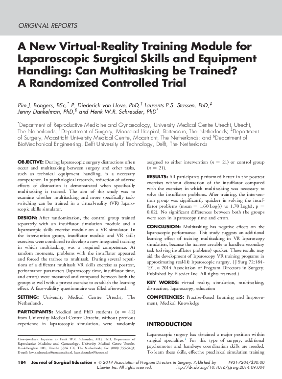 (PDF) A New Virtual-Reality Training Module for Laparoscopic Surgical ...