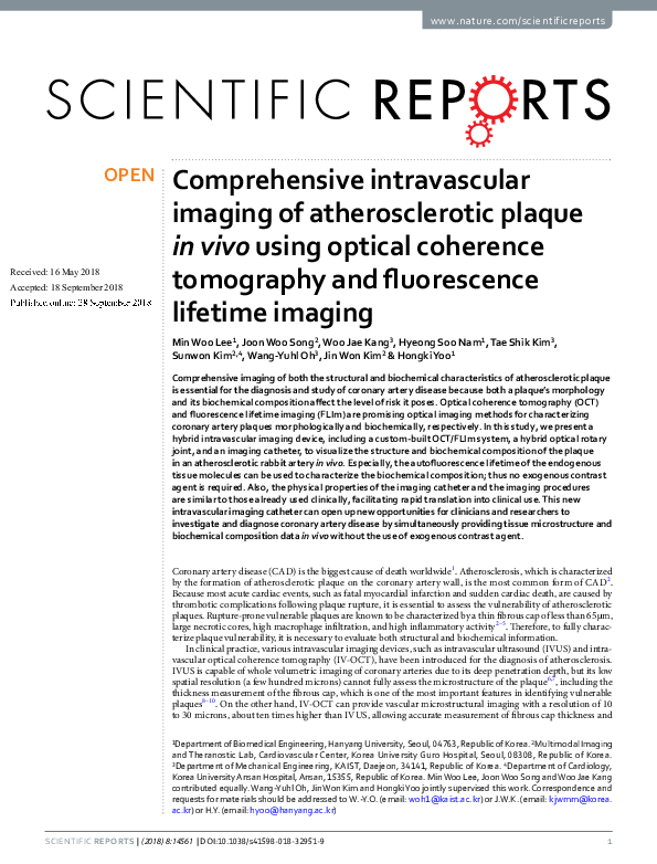 (PDF) Comprehensive intravascular imaging of atherosclerotic plaque in ...
