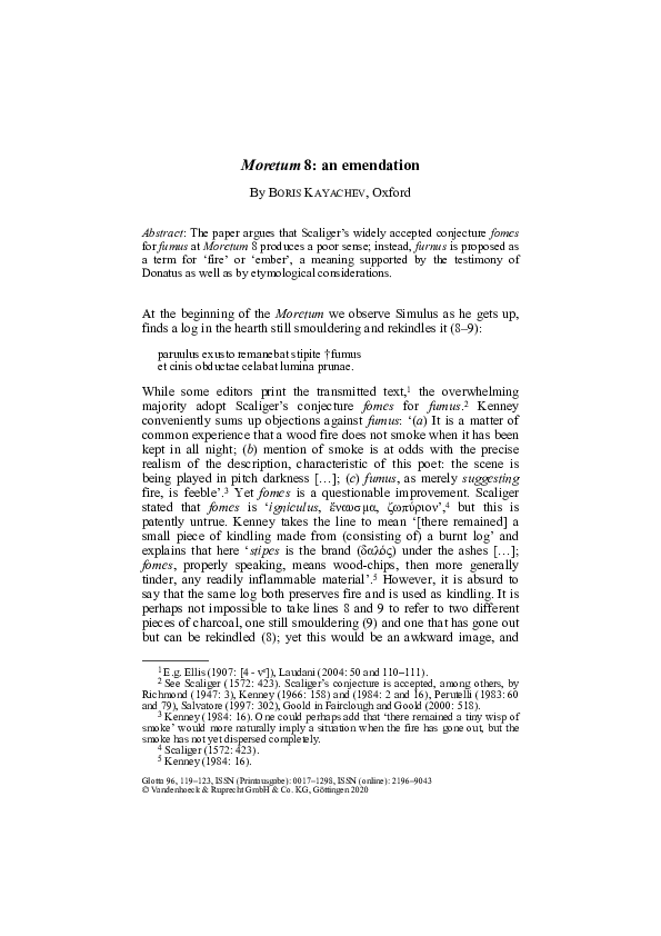 (PDF) 2020, Moretum 8: an emendation