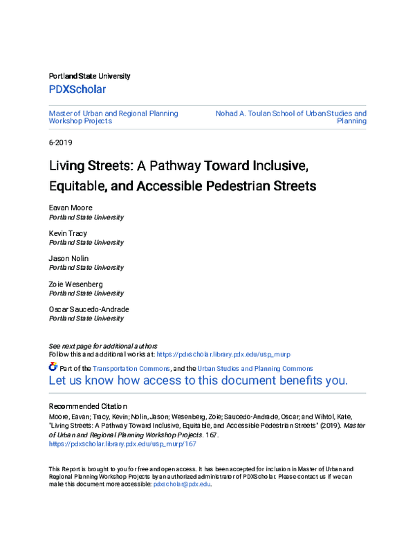 (PDF) Living Streets: A Pathway Toward Inclusive, Equitable, and ...