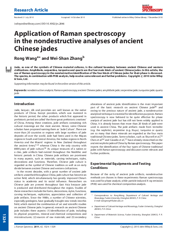(PDF) Application of Raman spectroscopy in the nondestructive analyses ...