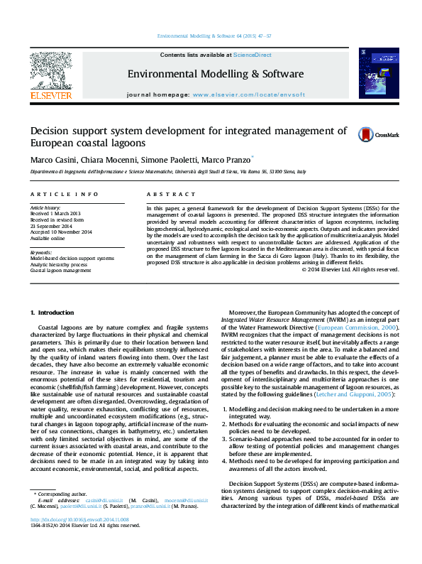 (PDF) Decision support system development for integrated management of ...