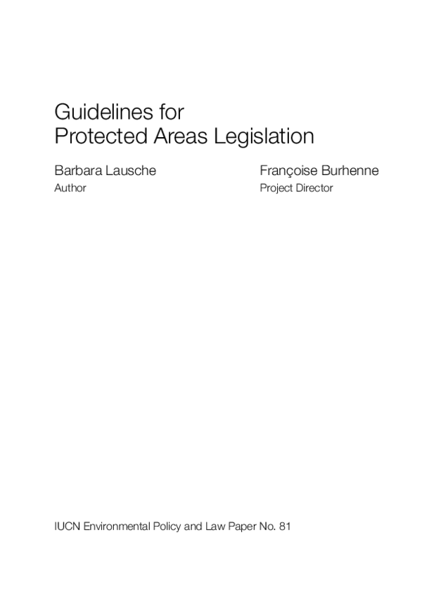 (PDF) Guidelines for protected areas legislation