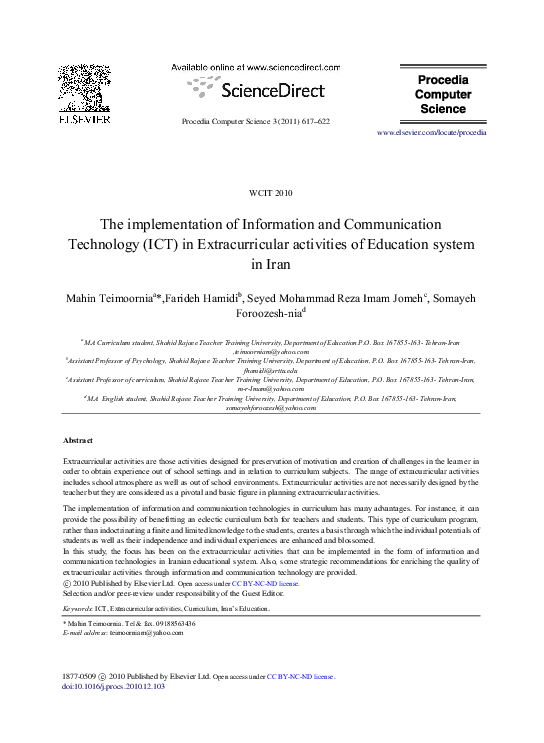 (PDF) The implementation of information and communication technology ...