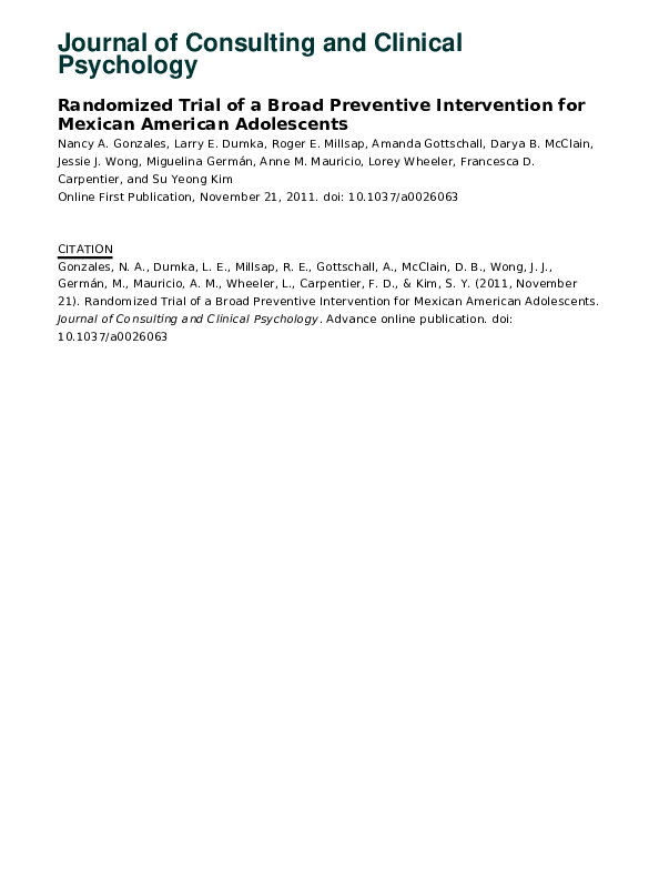 (PDF) Randomized trial of a broad preventive intervention for Mexican ...