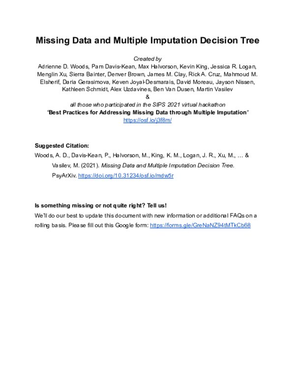 (PDF) Missing Data and Multiple Imputation Decision Tree