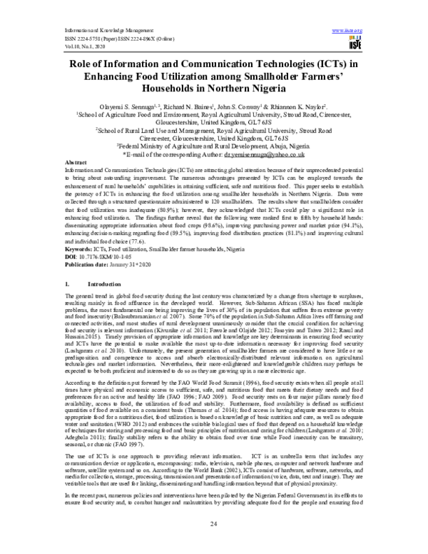 (PDF) Role of Information and Communication Technologies (ICTs) in
