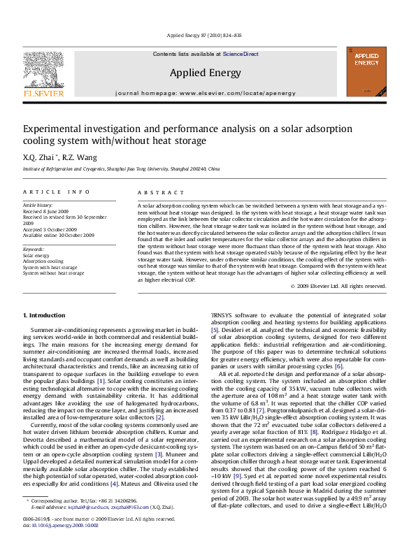 (PDF) Experimental investigation and performance analysis on a solar ...