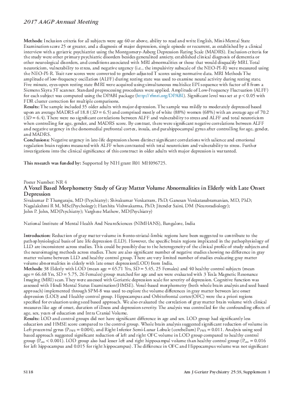 (PDF) A Voxel Based Morphometry Study of Gray Matter Volume ...