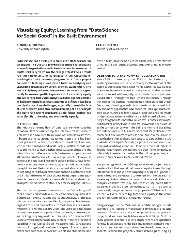 (PDF) Visualizing Equity: Learning from “Data Science for Social Good ...