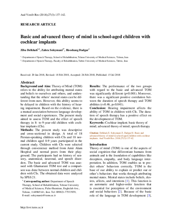 (PDF) Basic and advanced theory of mind in school-aged children with ...