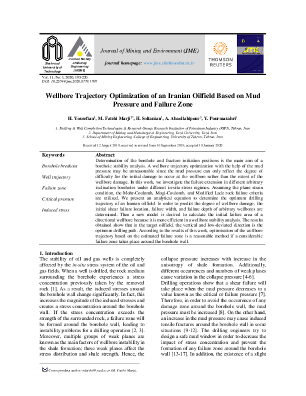 (PDF) Wellbore Trajectory Optimization of an Iranian Oilfield Based on ...