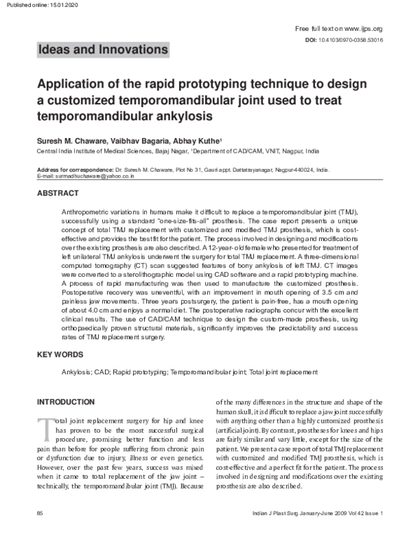 (PDF) Application of the rapid prototyping technique to design a ...