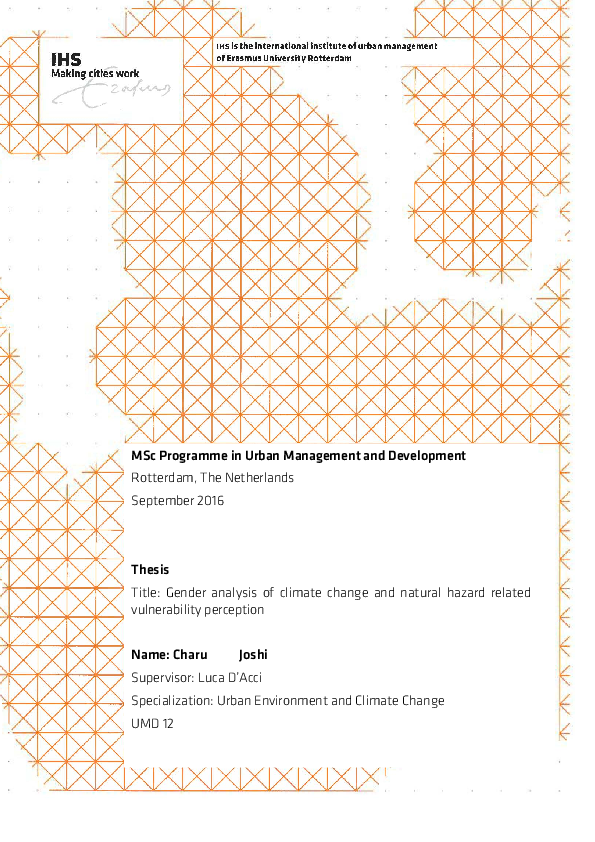 (PDF) Gender analysis of climate change and natural hazard related ...