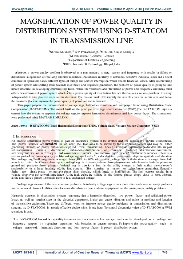 (PDF) Magnification of Power Quality in Distribution System Using D ...
