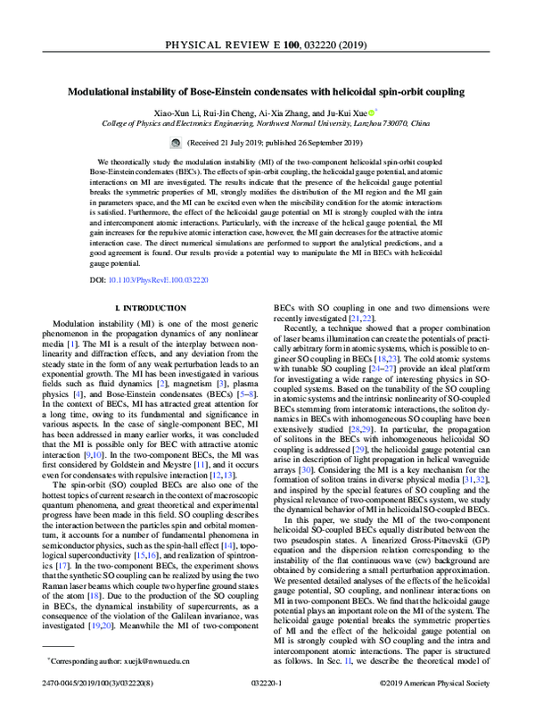 (PDF) Modulational instability of Bose-Einstein condensate in a complex ...