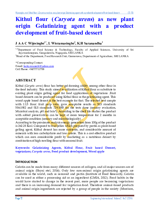 (PDF) Kithul flour (Caryota urens) as new plant origin Gelatinizing ...