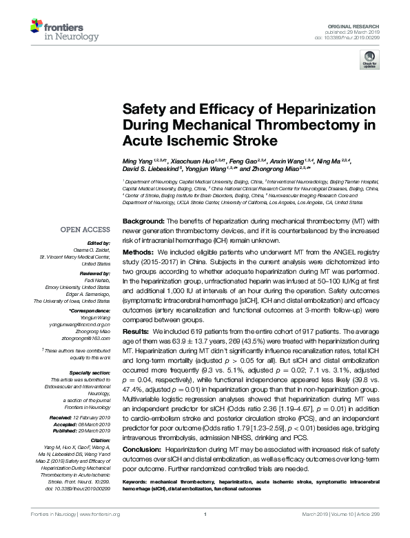 (PDF) Safety and Efficacy of Heparinization During Mechanical ...