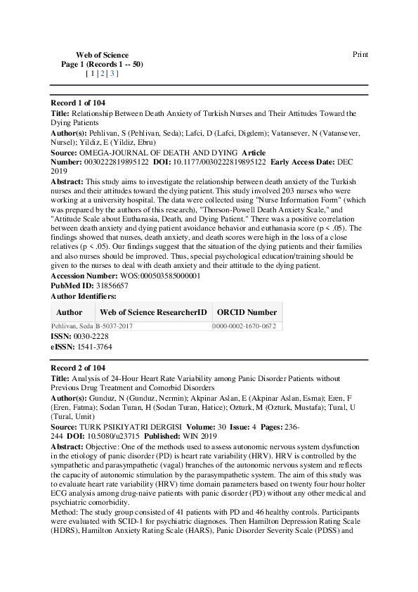 (PDF) Relationship Between Death Anxiety of Turkish Nurses and Their ...