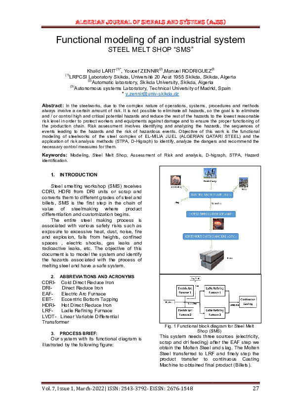 (PDF) Functional Modeling of an Industrial System