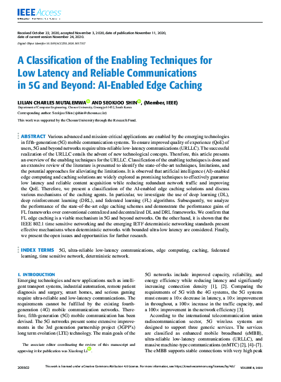 (PDF) A Classification of the Enabling Techniques for Low Latency and ...