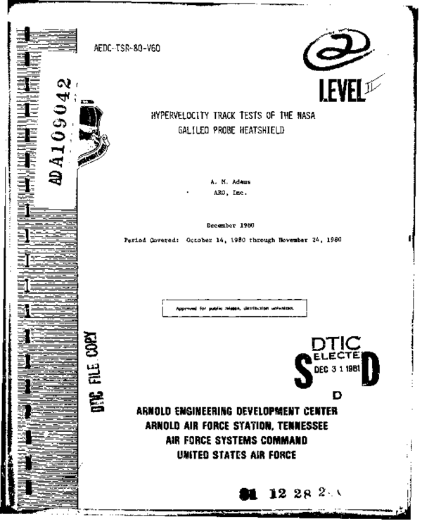 (PDF) Hypervelocity Track Tests of the NASA Galileo Probe Heatshield