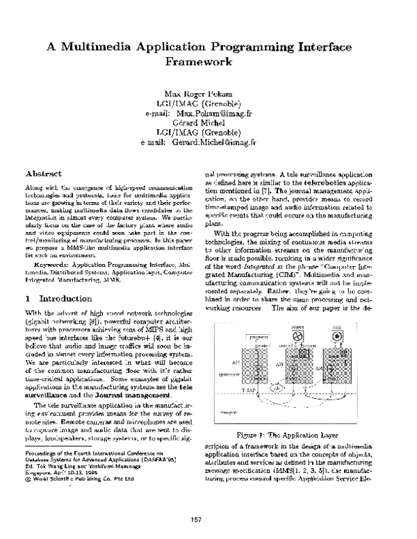 (PDF) Multimedia Application Programming Interface Framework