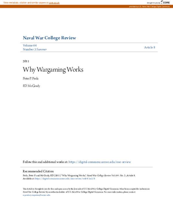 (PDF) Why Wargaming Works