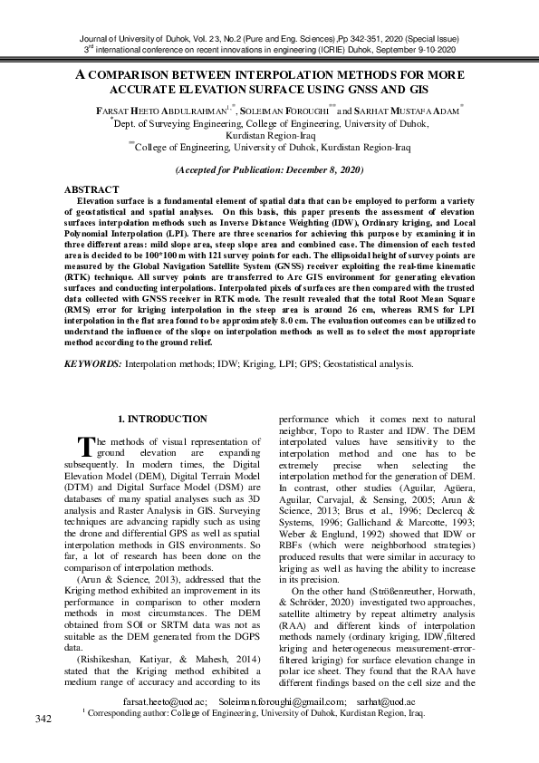 (PDF) A Comparison between Interpolation Methods for More Accurate ...