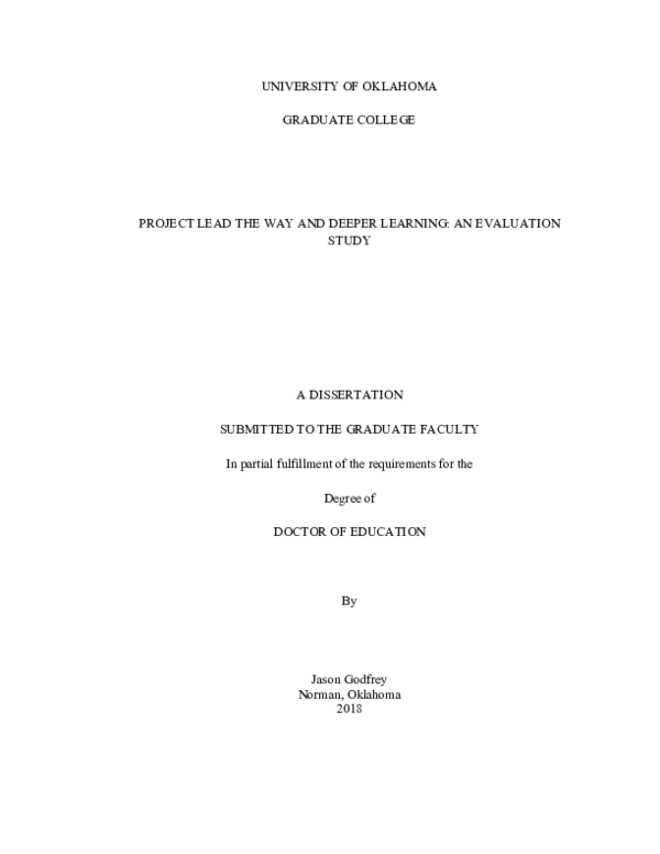 (PDF) Project Lead the Way and Deeper Learning: An Evaluation Study
