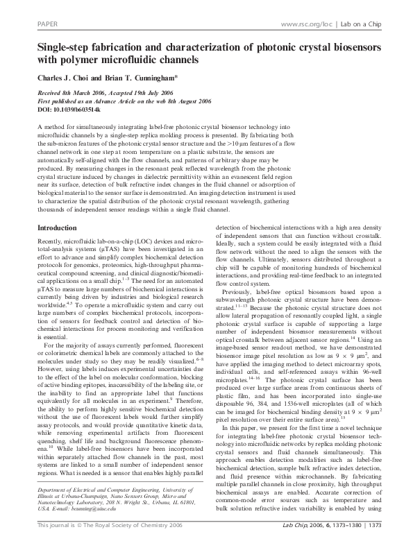 (PDF) Single-step fabrication and characterization of photonic crystal ...