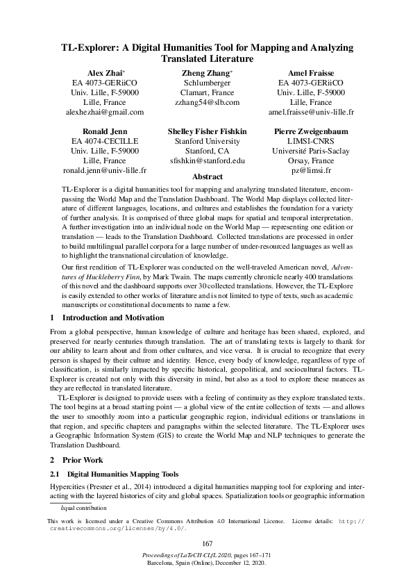 (PDF) TLExplorer A Digital Humanities Tool for Mapping and Analyzing