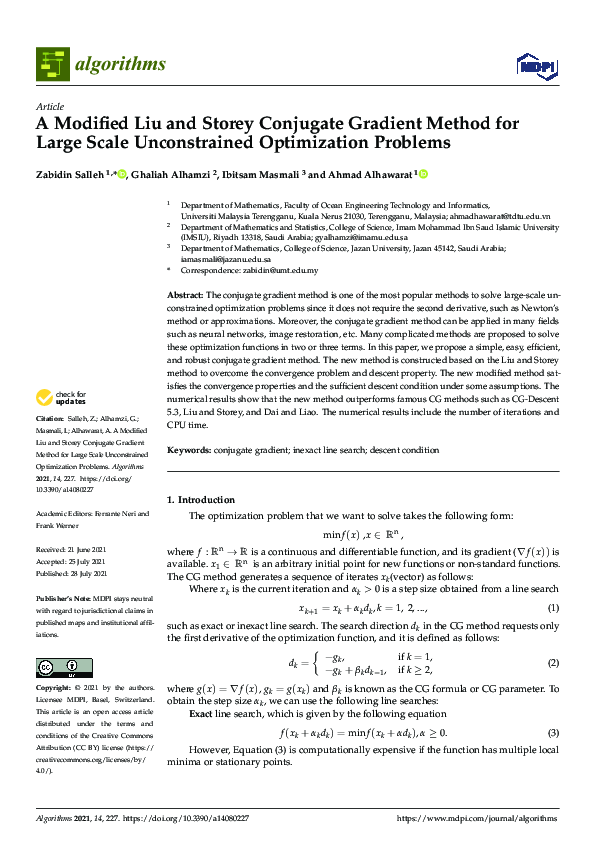 (PDF) A Modified Liu and Storey Conjugate Gradient Method for Large ...