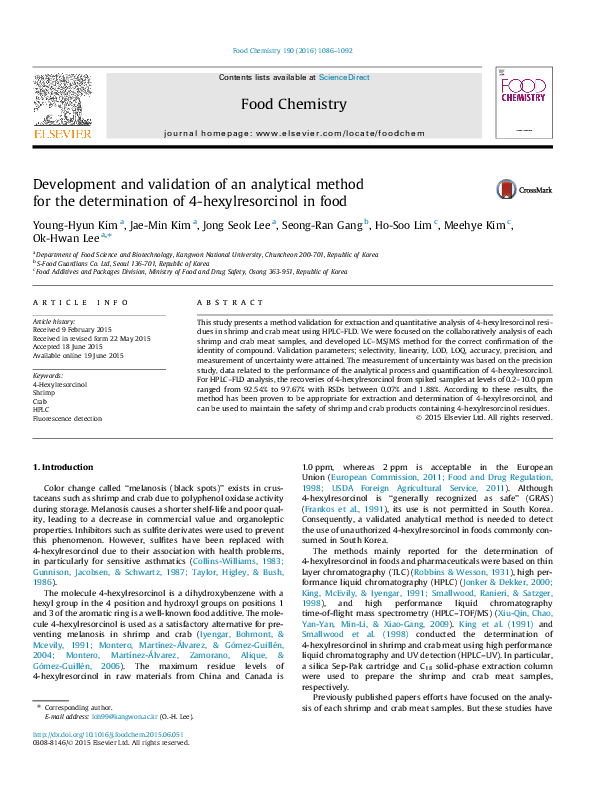 (PDF) Development and Validation of an Analytical Method for ...