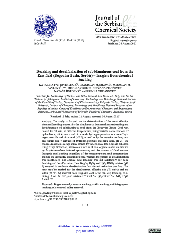 (PDF) Deashing and desulfurization of subbituminous coal from the East ...